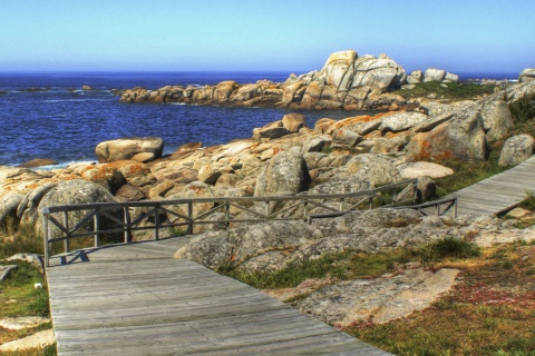 Playa de San Vicente in O Grove (Pontevedra, Galicien)