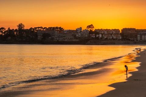 Panoramablick auf Sanxenxo (Pontevedra, Galicien)