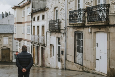 Straße in Sarria (Lugo, Galicien)