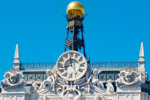 Banco de España. Madrid. Reloj del chaflán