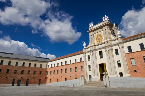 Central courtyard of the Conde Duque Cultural Centre. Madrid