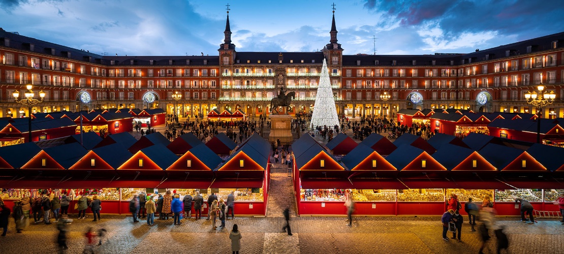 Mercatino di Natale in Plaza Mayor di Madrid