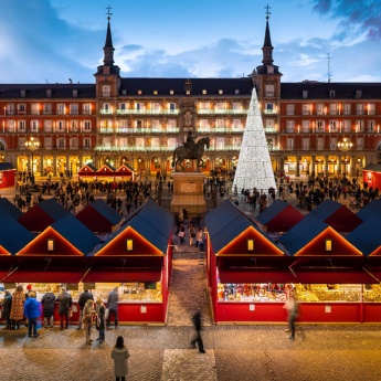 Marché de Noël sur la Plaza Mayor de Madrid