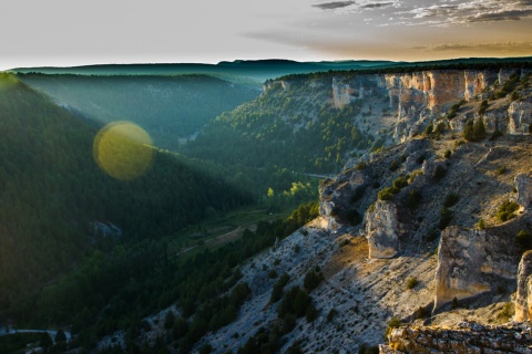 Cañón de río Lobos podczas zachodu słońca.