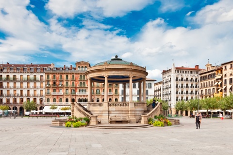 Vista da Plaza del Castillo de Pamplona, em Navarra