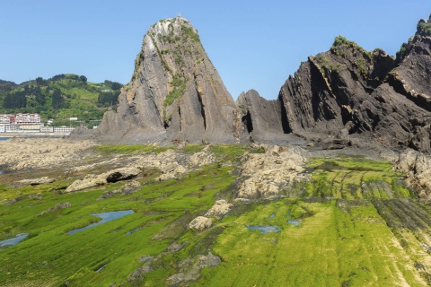 Playa de Saturraran, en Mutriku (Gipuzkoa, País Vasco)