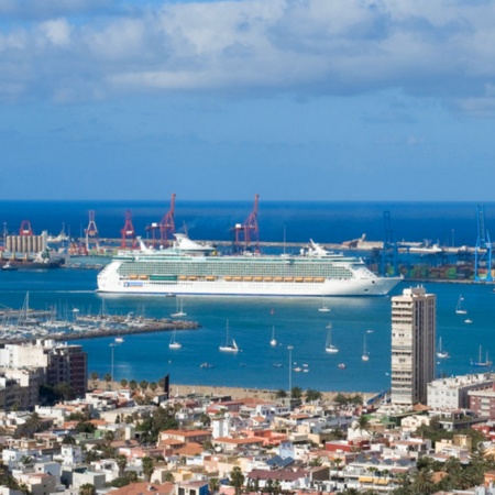 Cruise ship at the port of Las Palmas