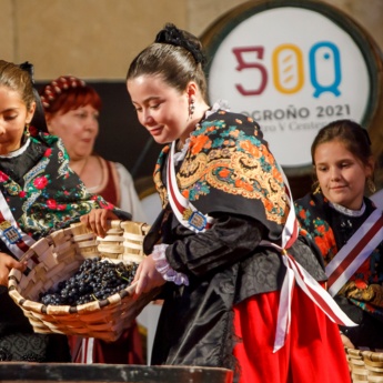 Particolare dell’inaugurazione delle Feste della vendemmia della Rioja a Logroño, La Rioja