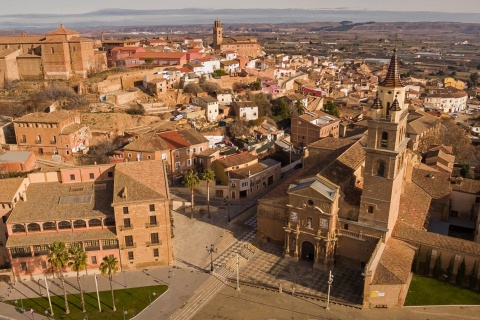 Luftaufnahme von Calahorra. La Rioja