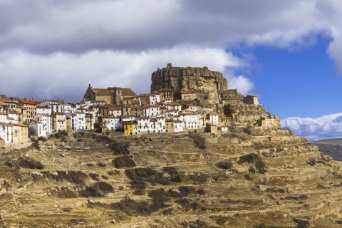 Panoramablick auf Ares del Maestre (Castellón, Region Valencia)