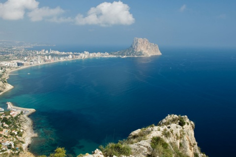 Widok Calpe z lotu ptaka. Alicante