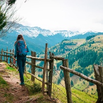 Hiker in Ordesa y Monte Perdido National Park