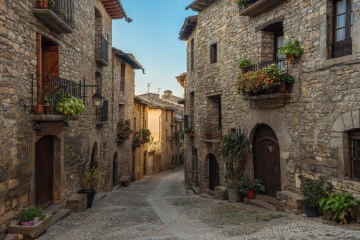 Ulica w Aínsa. Huesca