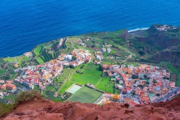 Vista aérea de Agulo. La Gomera