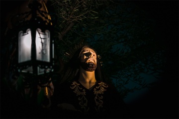 Detail of one of the sculptures featuring in the procession during Easter Week in Gandía (Valencia)