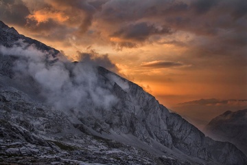 Sonnenuntergang auf dem Gipfel