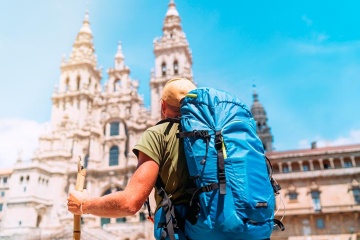 Pellegrino lungo il Cammino di Santiago