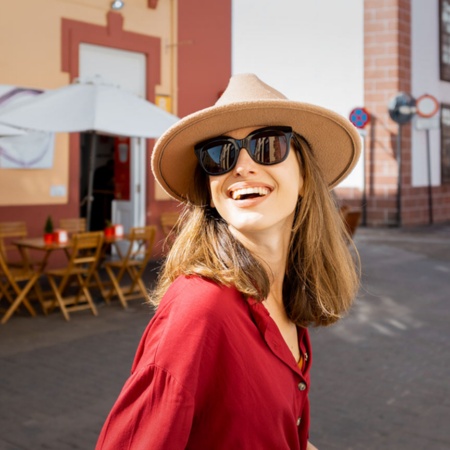 Tourist in San Cristóbal de La Laguna, Teneriffa, Kanarische Inseln