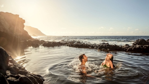 Piscinas naturais na ilha de La Palma