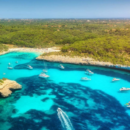 Veduta aerea di alcune cale di Maiorca