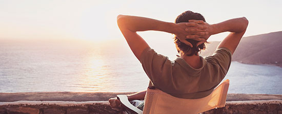 Man looking out to sea