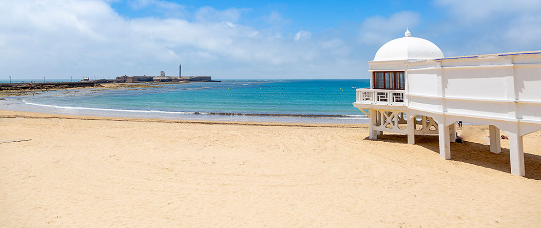 Strand Caleta in Cádiz, Andalusien