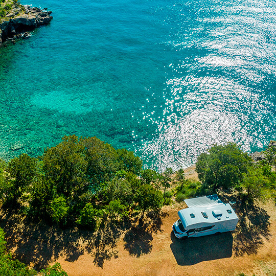 Caravan on the coast