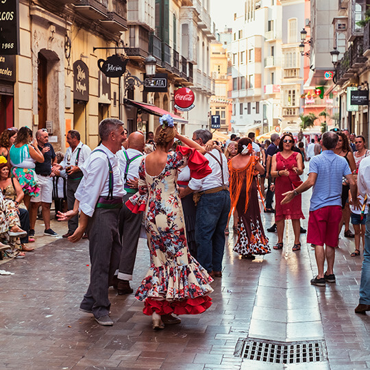 Fêtes dans les rues à Malaga