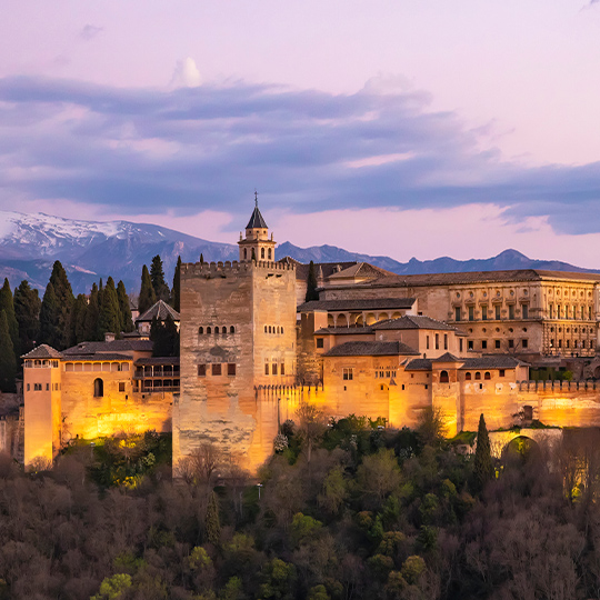 Vues de l'Alhambra au coucher du soleil, Grenade