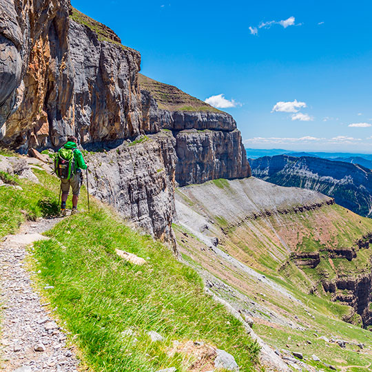 Wanderer im Nationalpark Ordesa y Monte Perdido, Huesca