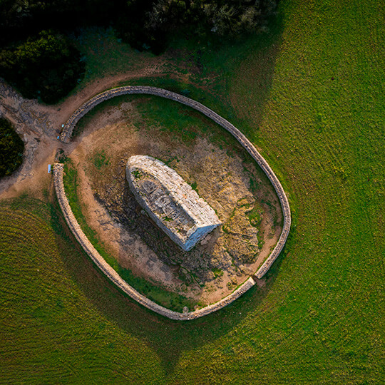 Aerial view of Naveta des Tudons