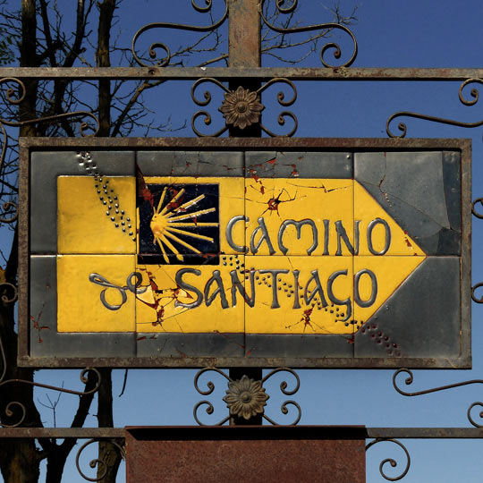 Insegna antica del Cammino di Santiago