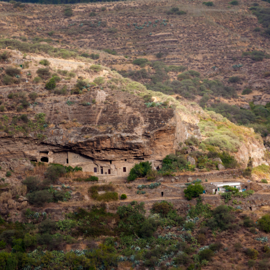 Veduta dell'antico paese di Risco Caído a Gran Canaria, isole Canarie