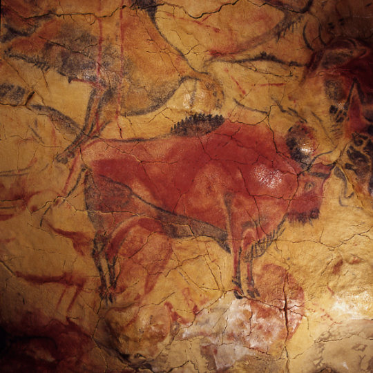 Representación de bisonte en las Cuevas de Altamira de Santillana del Mar, Cantabria