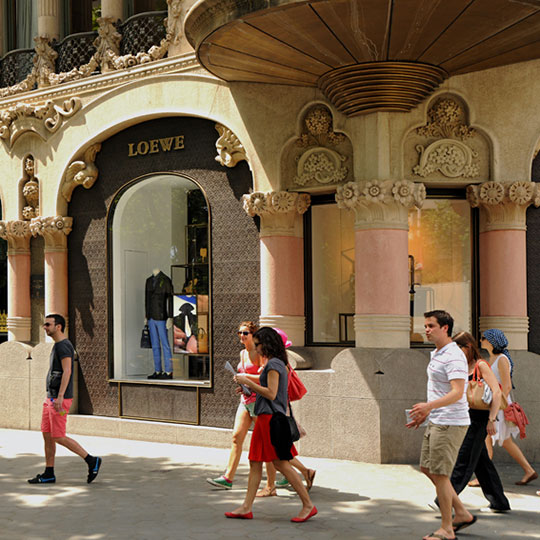 Lojas no Paseo de Gràcia