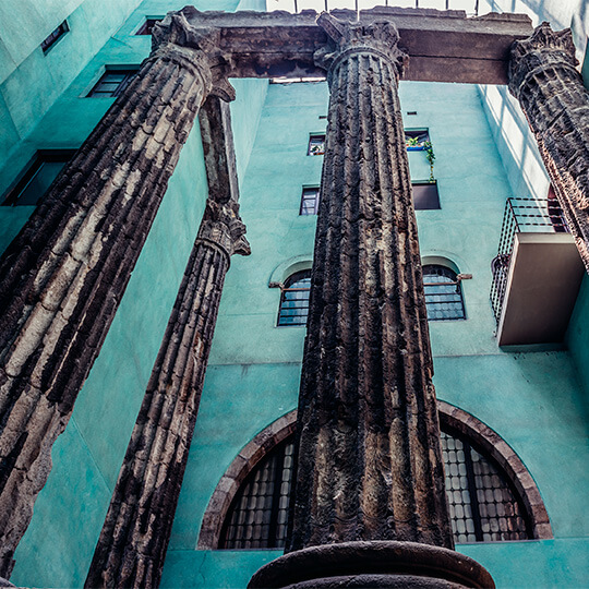 Les colonnes du temple d’Auguste, MUHBA, Barcelone