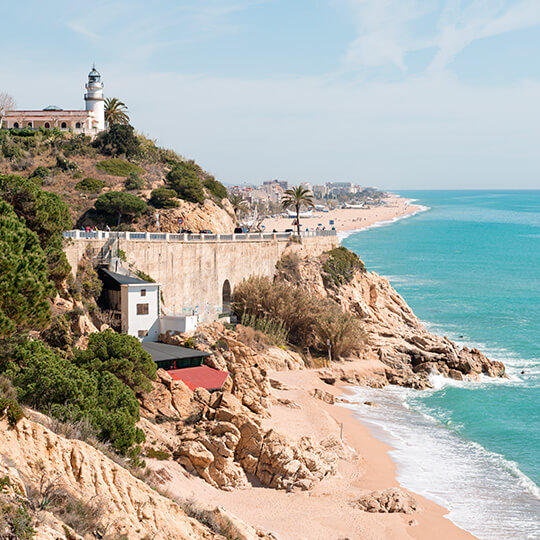 Krajobraz wzdłuż trasy na Costa Brava, Girona