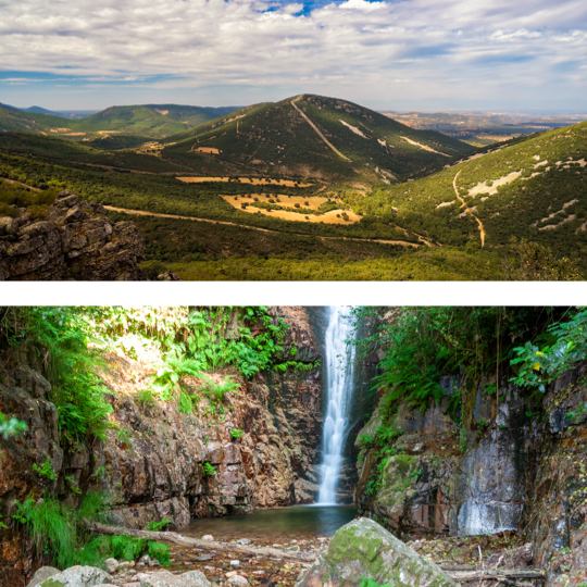 Sopra: Parco Nazionale di Cabañeros, Toledo / Sotto: particolare di una cascata nel Parco Nazionale di Cabañeros, Toledo