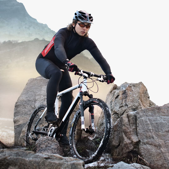 Cyclist on mountain bike