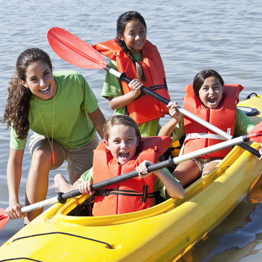 Kayak en famille