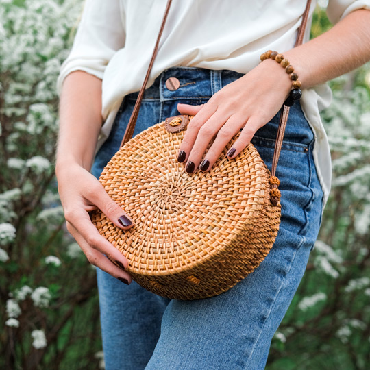 Detail of a wicker basket