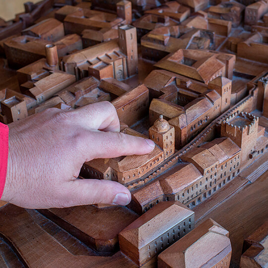 Modello di Cáceres per ciechi al Centro Visitatori di Cáceres