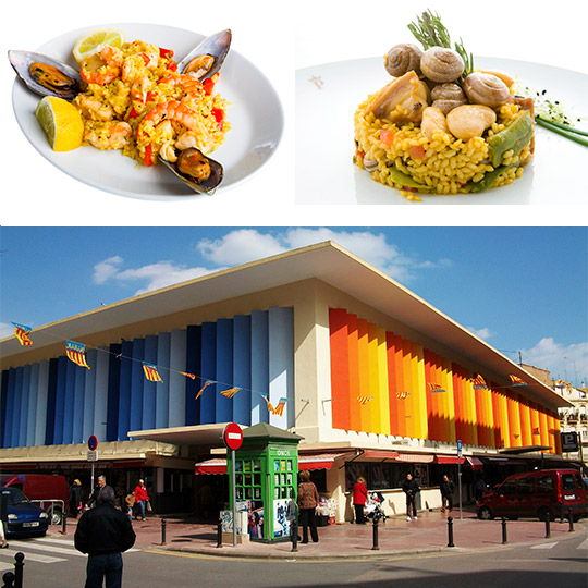 Mercado de Ruzafa, en Valencia. Tapa de paella