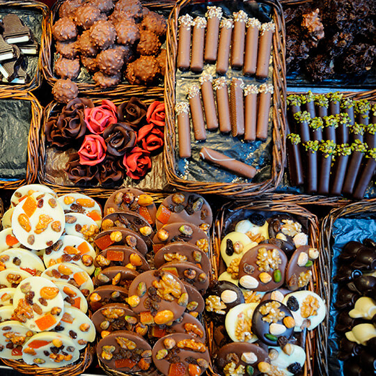 Sklep z czekoladą na targu La Boqueria, Barcelona