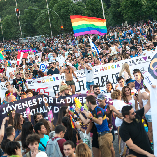 Detalhe da manifestação do Orgulho em Madri, Comunidade de Madri