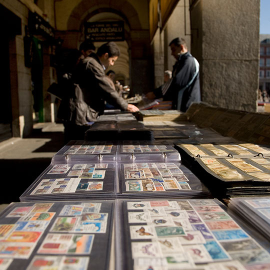 Market in Madrid's Plaza Mayor square