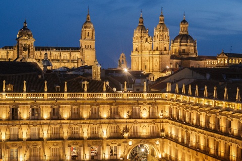 Plaza Mayor, Catedral y Universidad de Salamanca