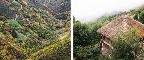  Links: Sierra de Ancares, Lugo / Rechts: Pallozas in O Cebreiro, Lugo