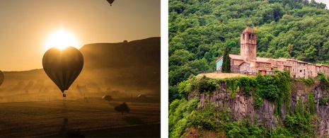 Hot air balloons and Castellfollit de la Roca