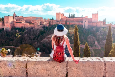 View of the Alhambra in Granada